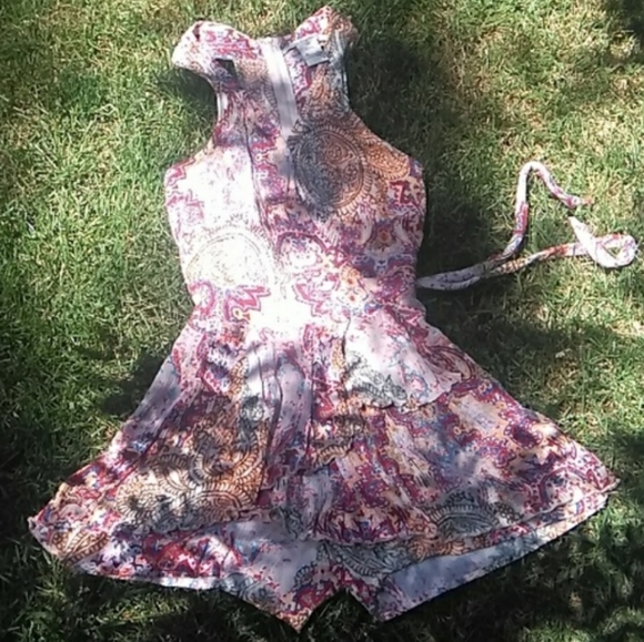 American Rag Dresses & Skirts - American Rag Tiered Gypsy Boho Romper 7 All Rayon